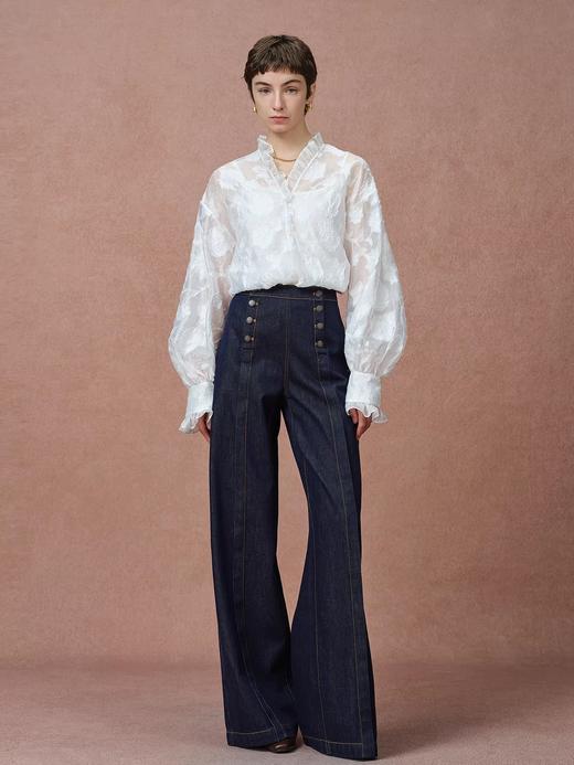 Fab*同款洛可可微透高级感剪花罩衫上衣 商品图2