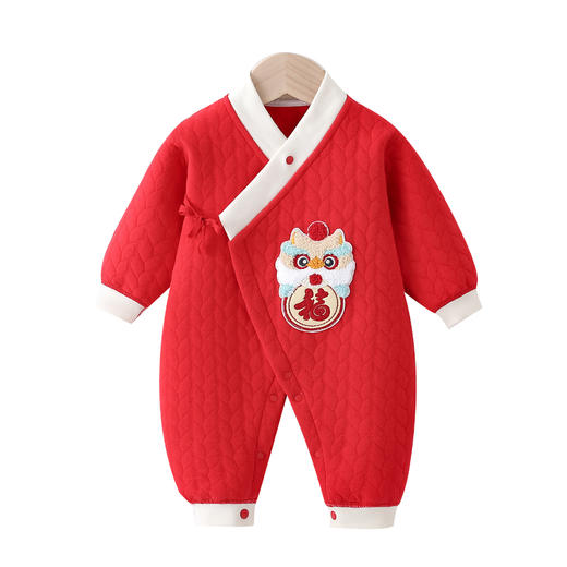 【49元秒杀】新年婴儿加厚保暖新生儿满月百天汉服男女宝宝周岁抓周礼服聚 商品图4