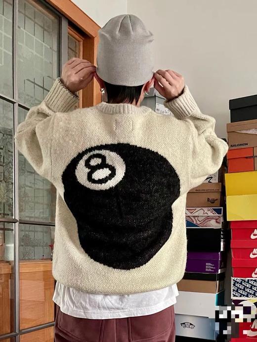 D012265后背台球黑八提花情侣圆领针织毛衣 商品图6