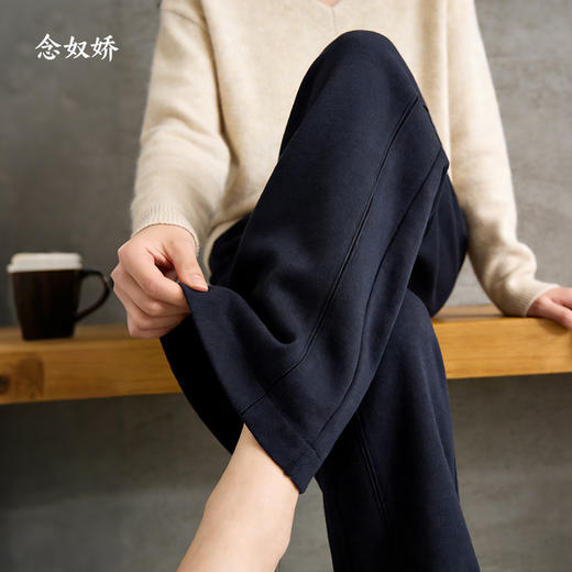 【商场同款】CNT5919 " 弹力松弛裤 " 全松紧腰头久坐不勒 立体捏梗设计更显瘦显腿长 深灰色直筒裤 商品图2