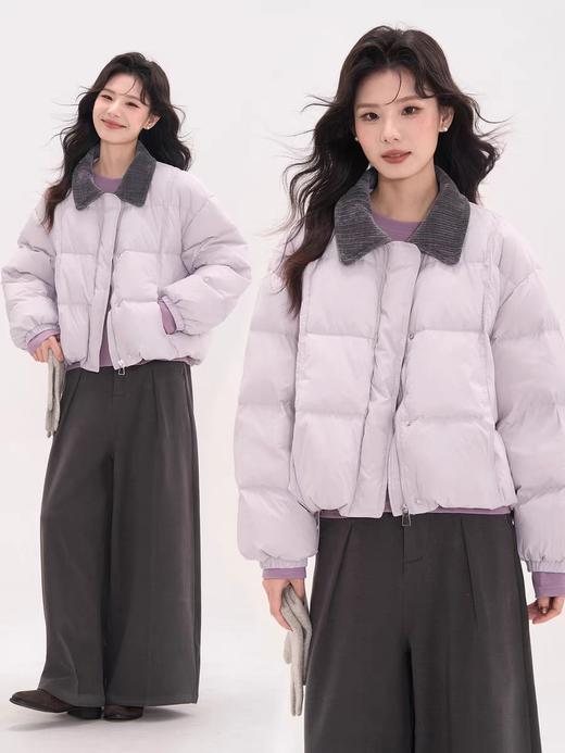 卉遇&韩版休闲小方领羽绒服HY-83 商品图1