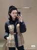 D012254新款格纹拼接双面两穿系腰带羽绒服外套女 商品缩略图7
