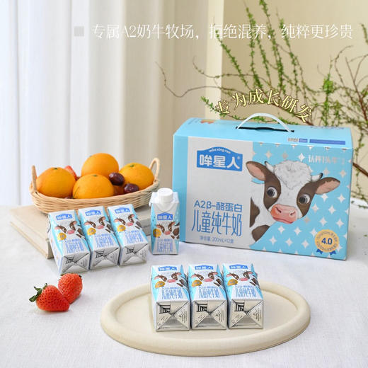 石家庄优选仓库速达，哞星人-A2β-酪蛋白纯牛奶，蛋自质4.0g/100ml，专为孩子而来的A2β-酪蛋白纯牛奶，200mLx12盒 商品图0