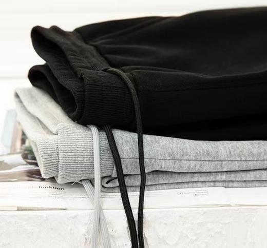 D012260银狐绒抽绳松紧腰运动休闲束脚华棉卫裤 商品图1