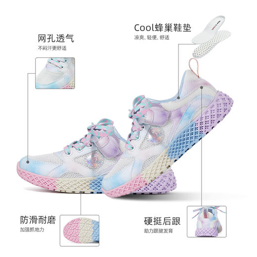 泰兰尼斯夏款中大童时尚炫彩女童运动鞋T01D3B2793 商品图2