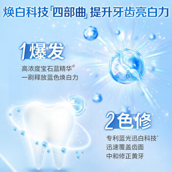 中华魔丽迅白牙膏色修美白呵护牙釉质专利蓝光迅白科技冰极薄荷味170g /个人护理 /口腔护理 /牙膏 商品图1