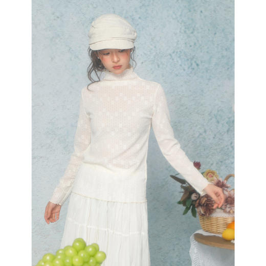 基础百搭半高领蕾丝打底衫-纪念日百货门店同款168898977 商品图1