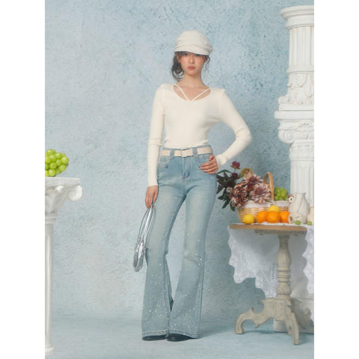 满天星紧身微喇牛仔裤-纪念日百货门店同款169262170 商品图1