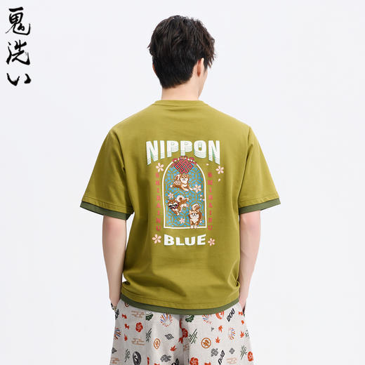 ONIARAI/鬼洗26春季新品棒系列假两件来柴短袖T恤男 N840299 商品图1