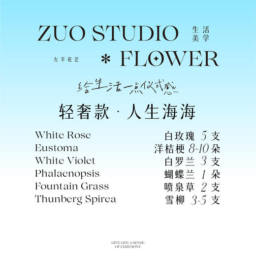 轻奢款【人生海海】白玫瑰5支/白桔梗8-10朵/白罗兰3支/蝴蝶兰1朵/喷泉草2支/雪柳3-5支/氛围感鲜花/仪式感鲜花 商品图3