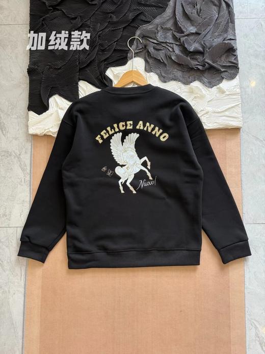 D012243新春飞马印花圆领加绒套头卫衣 商品图2