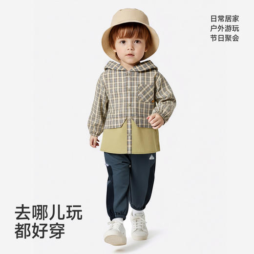 【商场同款】英氏儿童外套男童长袖格子连帽外套春夏休闲百搭新款 商品图3