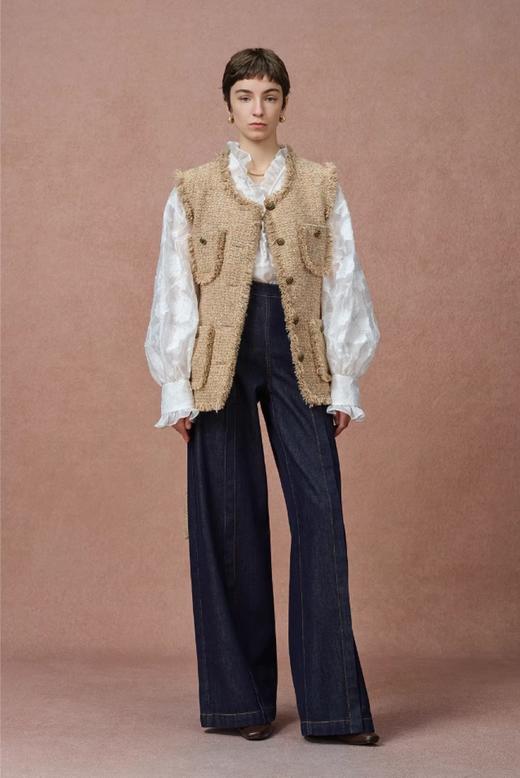 Fab*同款洛可可微透高级感剪花罩衫上衣 商品图4