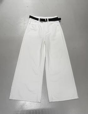 【门店同款】ENJOY春季白色高腰牛仔阔腿裤 169260617