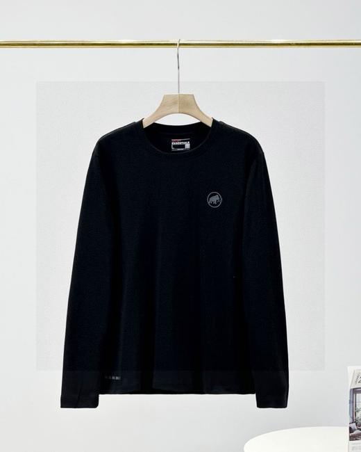 磨毛面料 保暖 舒适萌犸象春季新款磨毛长袖T恤打底保暖上衣采用双面长绒棉 商品图1