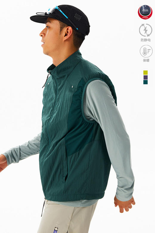 CryingCenter保暖锁温立领双拉马甲秋冬运动拼接运动马甲 商品图4