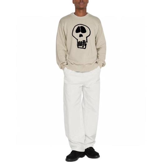 D012264限定款骷髅毛巾绣提花情侣圆领针织毛衣 商品图5