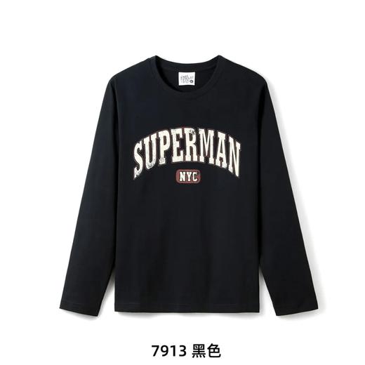 秋冬 复古n~y~c ! 质感升级 100%全棉 潮流个性印花打底衫 商品图2