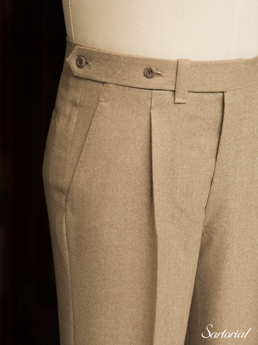 Ambrosi 燕麦色斜纹法兰绒裤装 商品图1