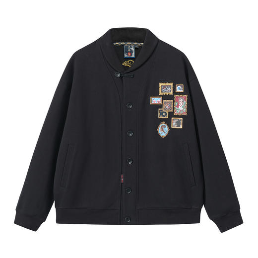 ONIARAI/鬼洗26春季新泥棒蓝马年画框艺术翻领开衫卫衣男 26NOB54 商品图4