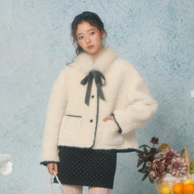 千金感绑带羊羔毛外套-纪念日百货门店同款169445427