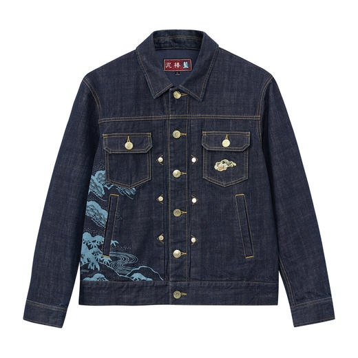 ONIARAI/鬼洗26春季新品泥棒蓝马画框艺术精绣牛仔夹克男 N340247 商品图4