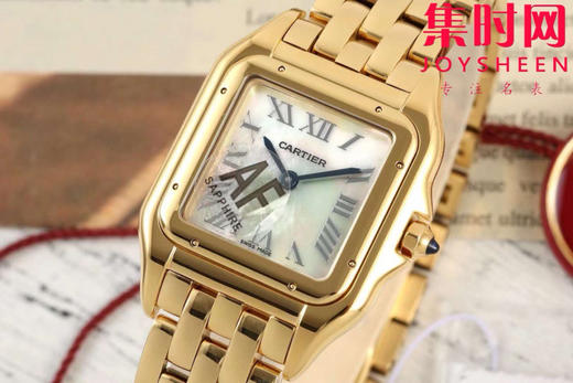 与豹同行 一跃入心 AF卡地亚猎豹系列 贝母面 中号表盘尺寸：27×37mm 女士腕表 商品图2