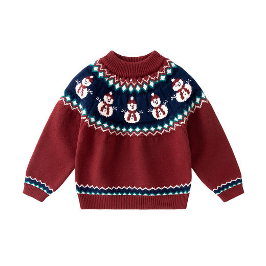 嘟嘟家宝宝拜年服冬季女童周岁礼服新款男童过年衣服儿童新年毛衣D4DBN002 商品图8