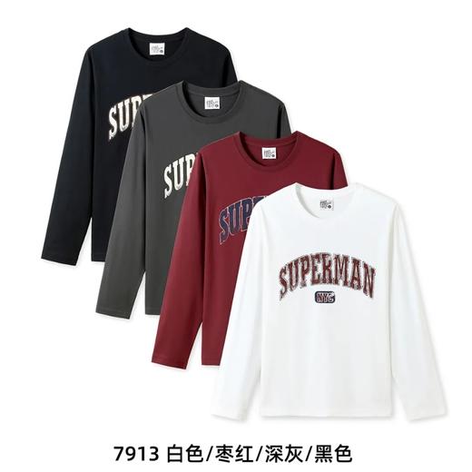 秋冬 复古n~y~c ! 质感升级 100%全棉 潮流个性印花打底衫 商品图0