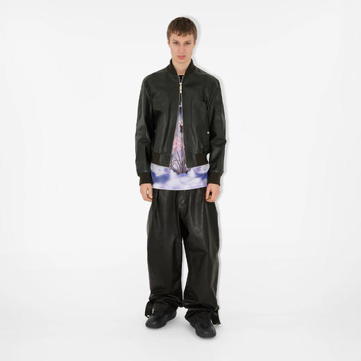 【一】BURBERRY 巴宝莉 男士马术骑士徽标压花皮革 Box 休闲运动鞋 黑色 8083325 A1189 商品图5