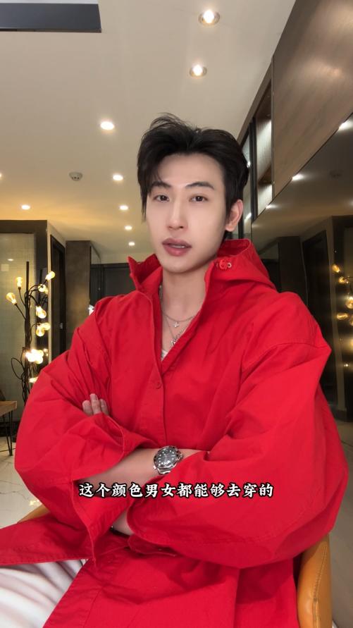 2210SDSA男士秋冬新款痞帅男装简约纯色纽扣立领连帽夹克外套百搭时尚 商品图0