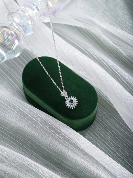 子佩集【昭华永续】银S925套链【PYT5036-XF】项链培育宝石祖母绿2601 商品图4