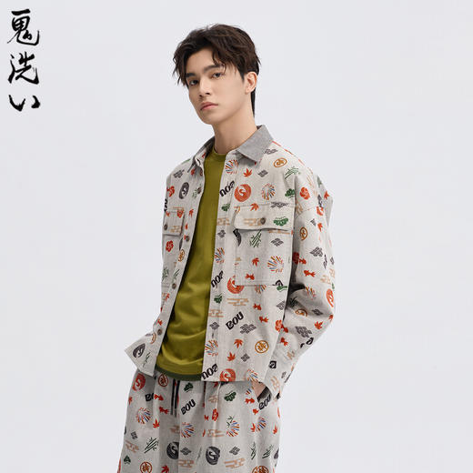 ONIARAI/鬼洗26春季新品棒系列好运纹样满印外套休闲男 N340248 商品图1