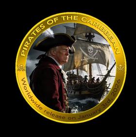 【纪念章】“加勒比海盗川普”纪念章卡片版  限量9999