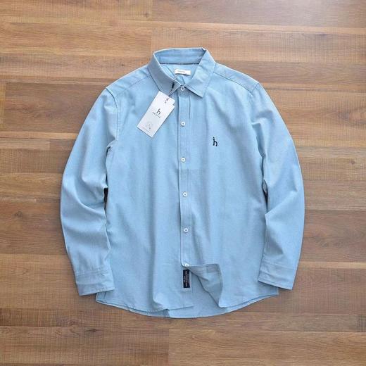 F012233百搭精典款全棉牛津纺衬衫男士商务休闲长袖衬衫 商品图3