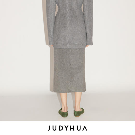 JUDYHUA 晨雾系列极简羊毛半裙 商品图2