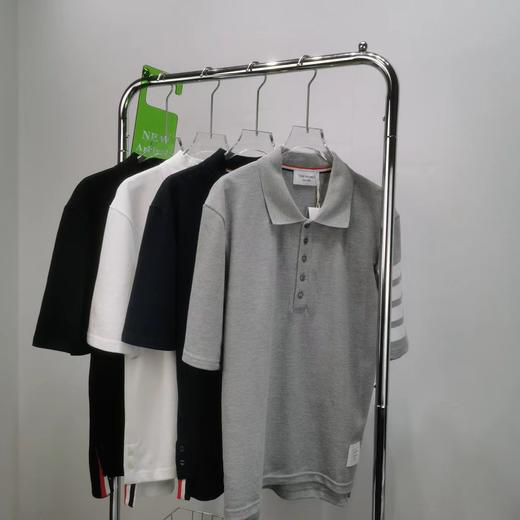 F012223春夏四条纹下摆小开叉纯棉短袖POLO衫男女同款 商品图9