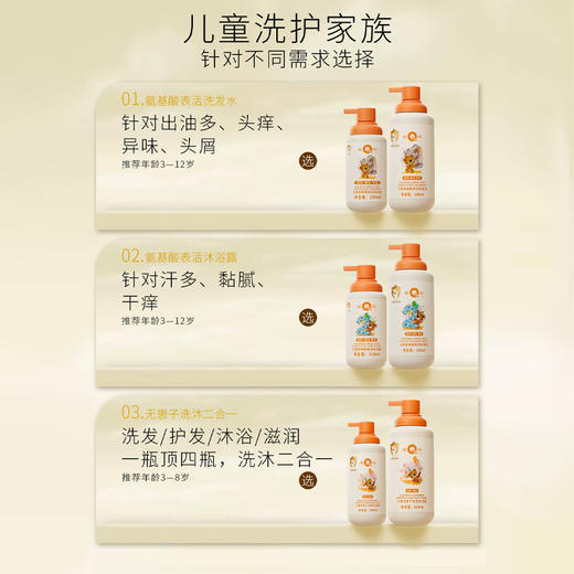 片仔癀皇后牌儿童氨基酸表活洗发水310ml520ml温和洗发水男女孩通用 商品图6