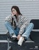 F012217满印老花立领廓形面包羽绒服男女同款情侣款 商品缩略图2