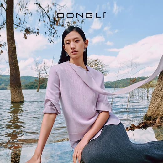 东黎 • 复苏的呼吸 小山羊绒女士圆领半袖 6057 商品图0