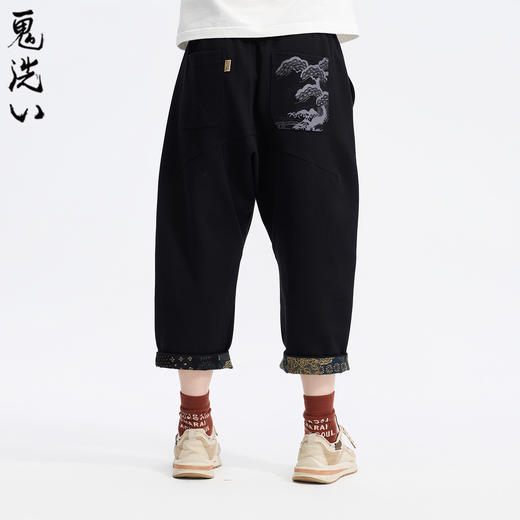 ONIARAI/鬼洗26春季泥棒蓝马年画框艺术宽版八分针织裤男 N540185 商品图1