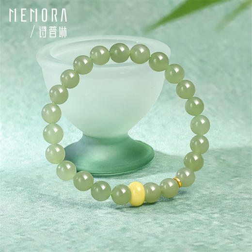 玉玲珑手链 中国风和田玉蜜蜡S925银手链手串送女友礼物MEMORA诗普琳NB904501 商品图3