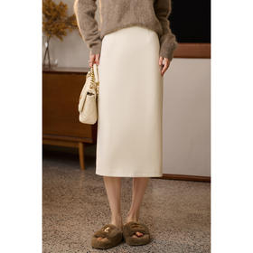 米思阳羊毛醋酸半身裙  完美长度 一条过冬 2025米思阳冬季新品优雅冬季百搭直筒半身裙5589