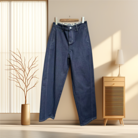 Famecoco范可儿宽松设计款牛仔裤FAD8GA158