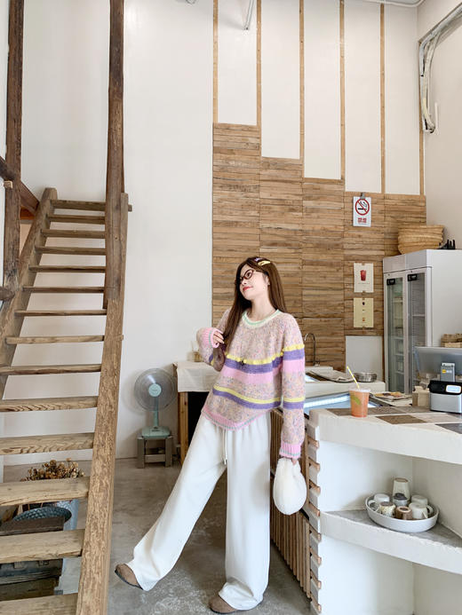 <曾小咸推荐>现货秒杀 ！微信超特价！韩系撞色条纹毛衣 日常249.99 立减150 秒杀99.99！！ 商品图12