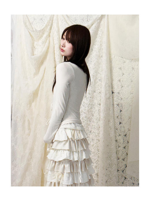 Kaiy Xiao 铃兰蕾丝绑带上衣 商品图3