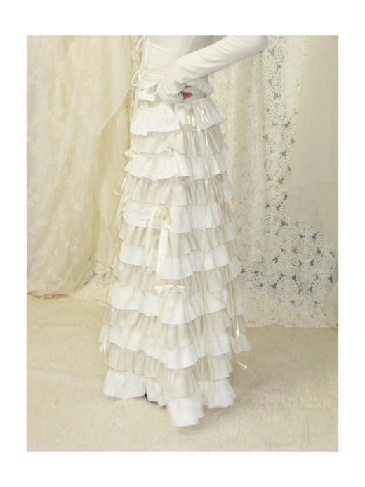 Kaiy Xiao 辉夜层叠蝴蝶结蛋糕长裙 商品图1