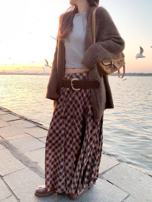 <曾小咸推荐>现货秒杀 ！微信超特价！韩系复古格子半身裙 日常189.99 立减100 秒杀89.99！！ 商品图8