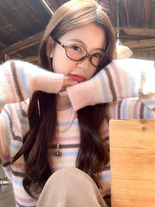 <曾小咸推荐>现货秒杀 ！微信超特价！韩系条纹撞色毛衣 日常169.99 立减80 秒杀89.99！！ 商品图6