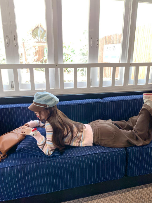 <曾小咸推荐>现货秒杀 ！微信超特价！韩系条纹撞色毛衣 日常169.99 立减80 秒杀89.99！！ 商品图5